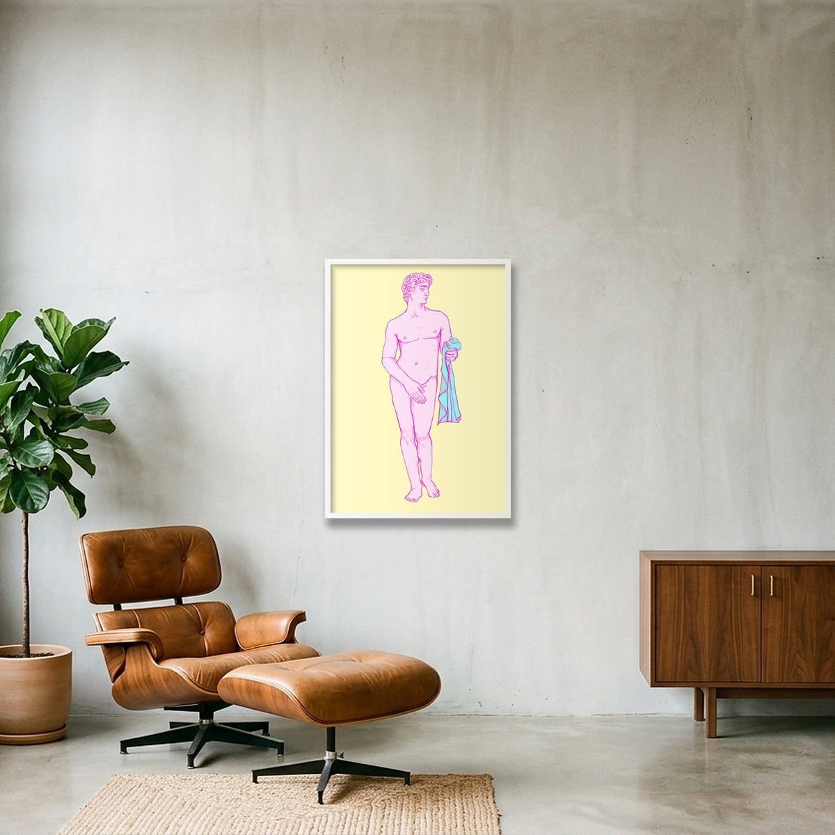 David — 59×84cm, 23×33" White Frame